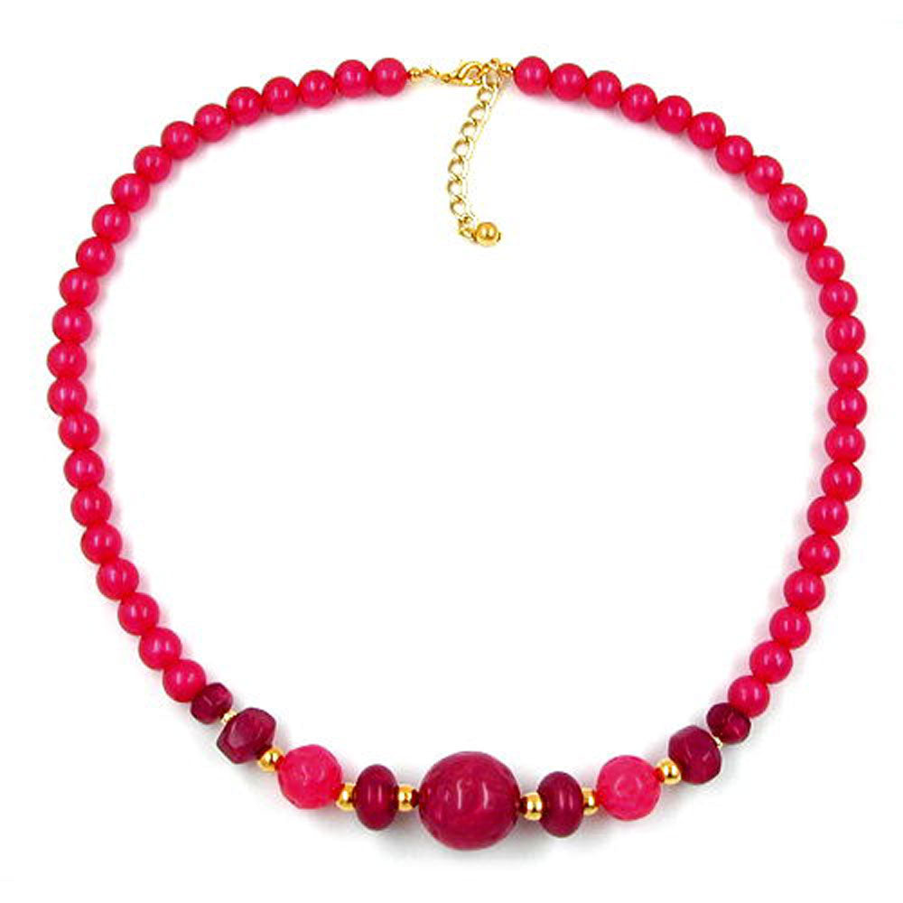 Kette, Perle, himbeer-matt