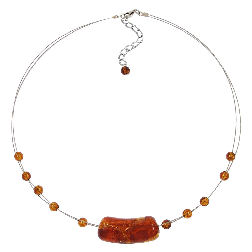 Kette Drahtkette Walze crash-schildpatt Kunststoffperlen verschiedene Längen