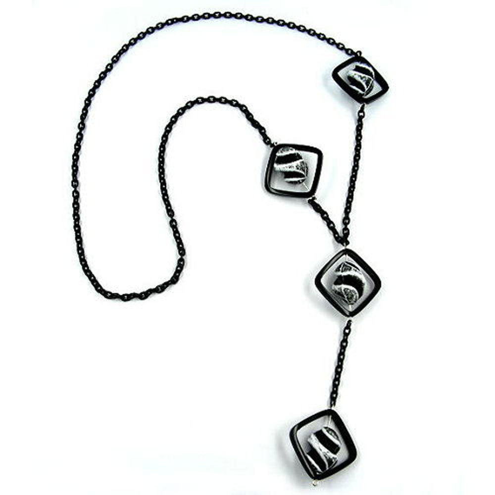 Kette, Perlen verschiedene Farben-weiß matt