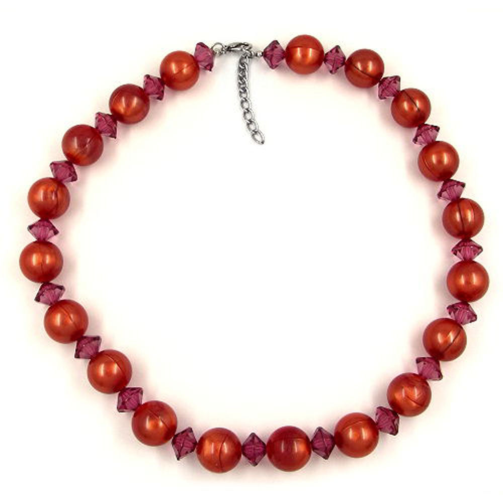Kette, Perlen 18mm rost Facettenrad
