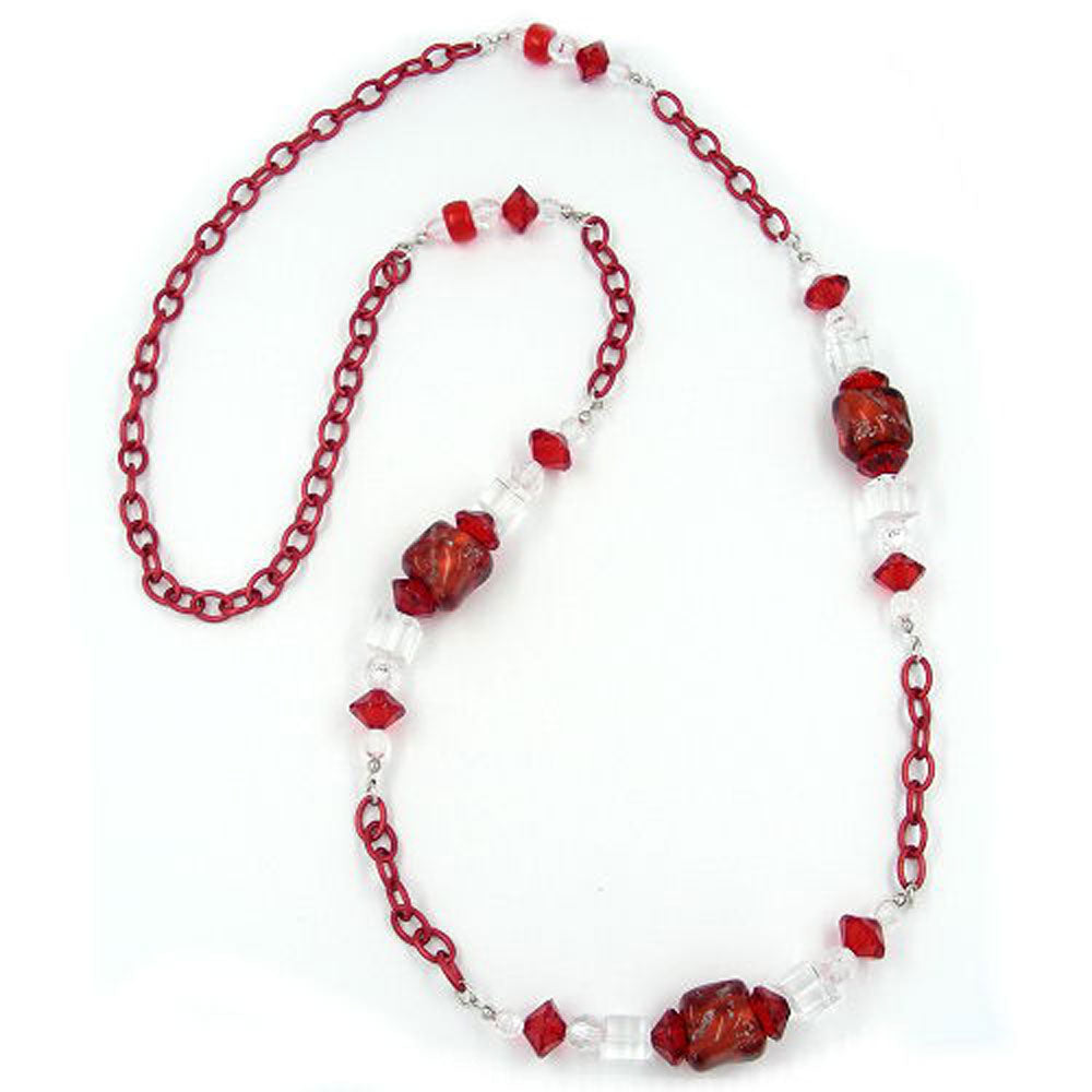 Kette, Steinperle mit Ankerkette verschiedene Farben