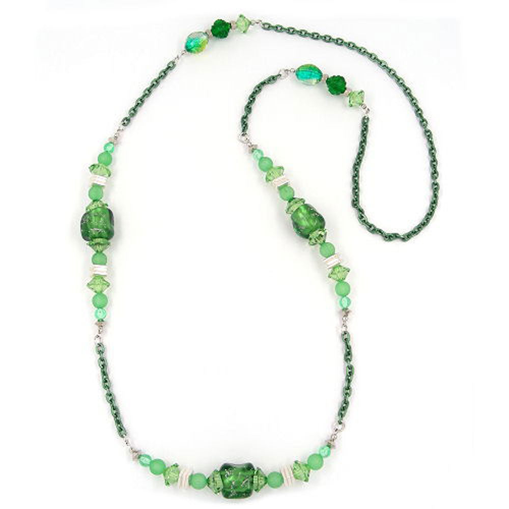 Kette, Steinperle mit Ankerkette verschiedene Farben