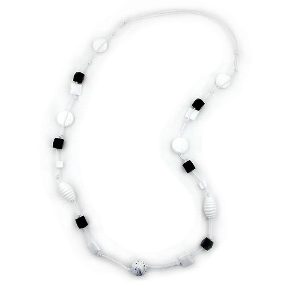 Kette, Schneckenperle weiß, verschiedene Farben