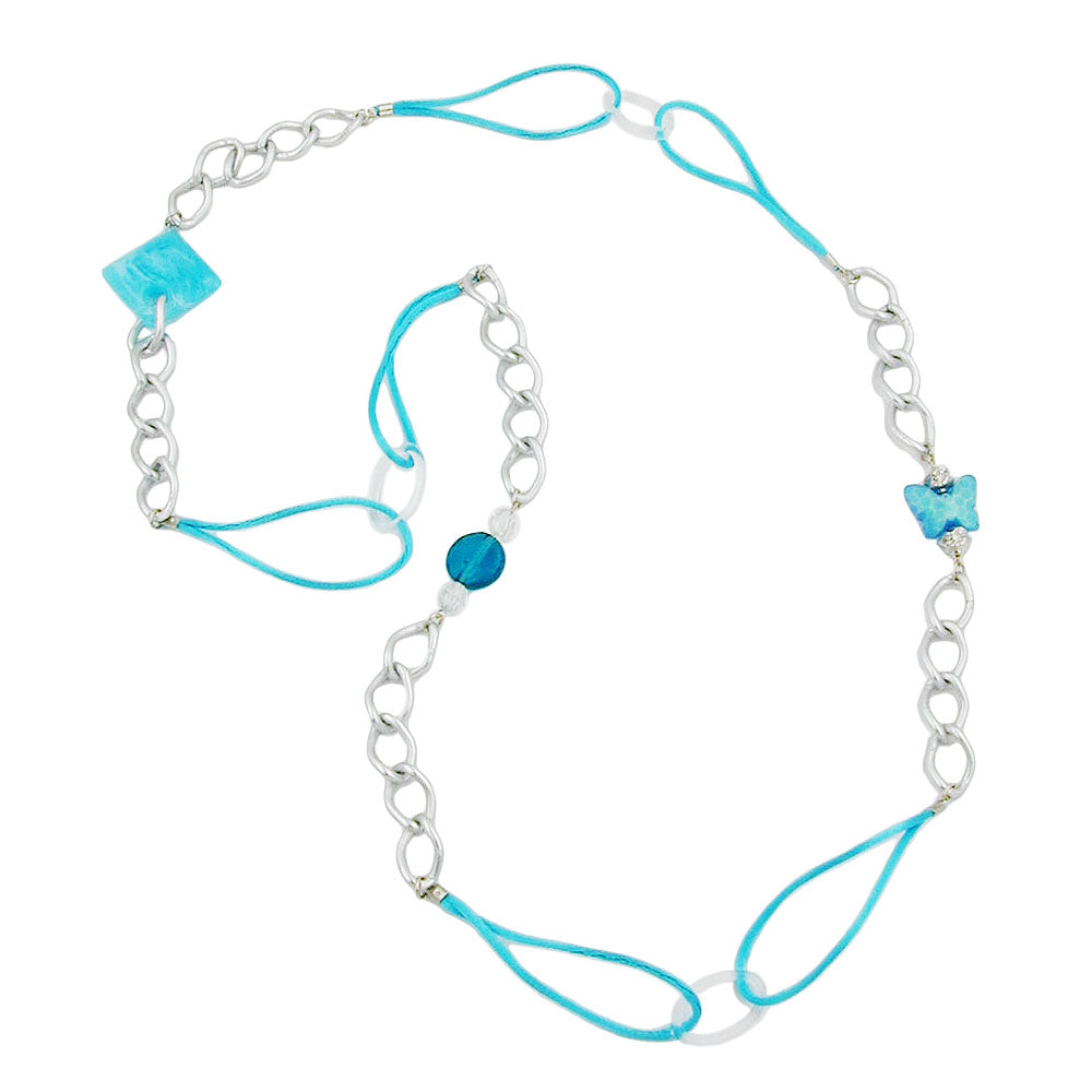 Kette Kunststoffperlen verschiedene Farben-kristall Weitpanzerkette Aluminium hellgrau verschiedene Längen