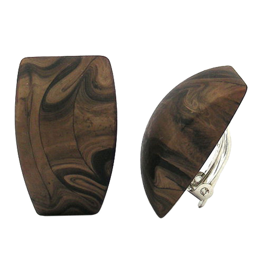 Clip, Trapez, dunkelbraun-marmor-matt