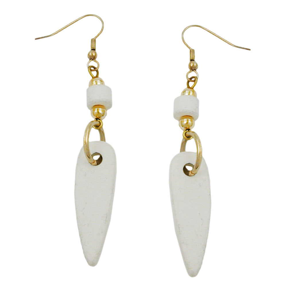 Ohrhaken, Keramik, weiß-go