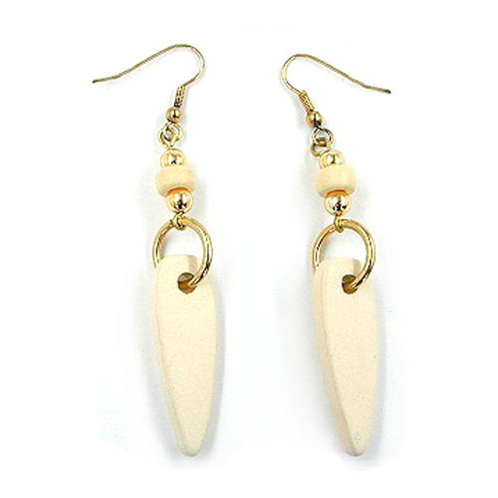 Ohrhaken, Keramik, creme-goldfarben