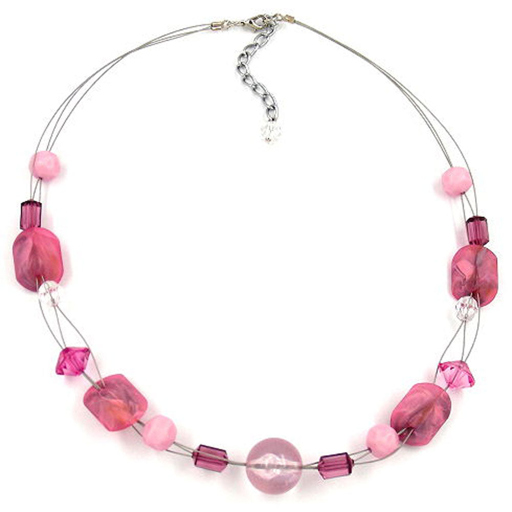 Kette, Crashperle rosé, altrosa, Draht