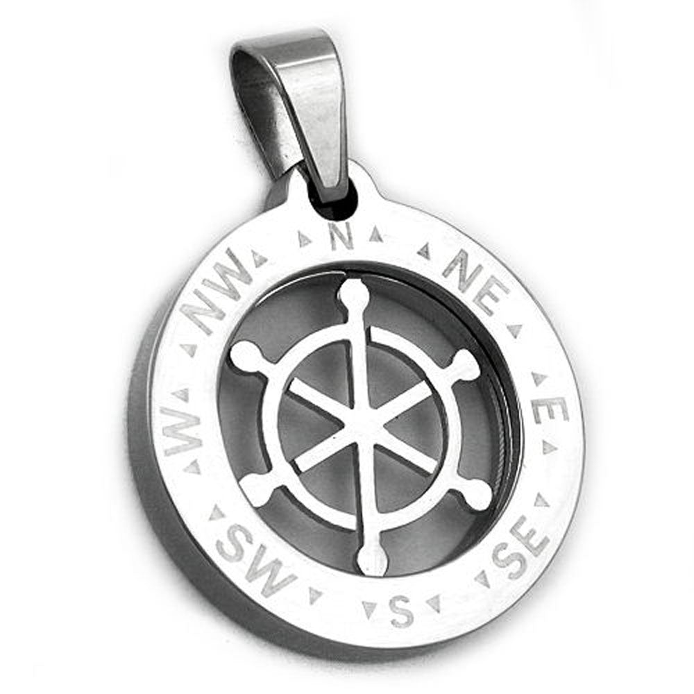 Anhänger, Kompass ähnlich, Edelstahl