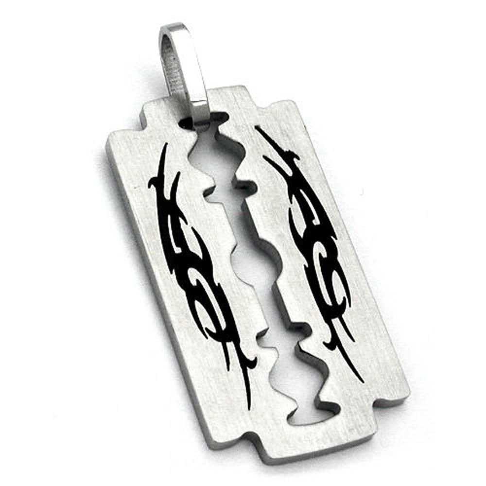 Anhänger, Edelstahl, Rasierklinge