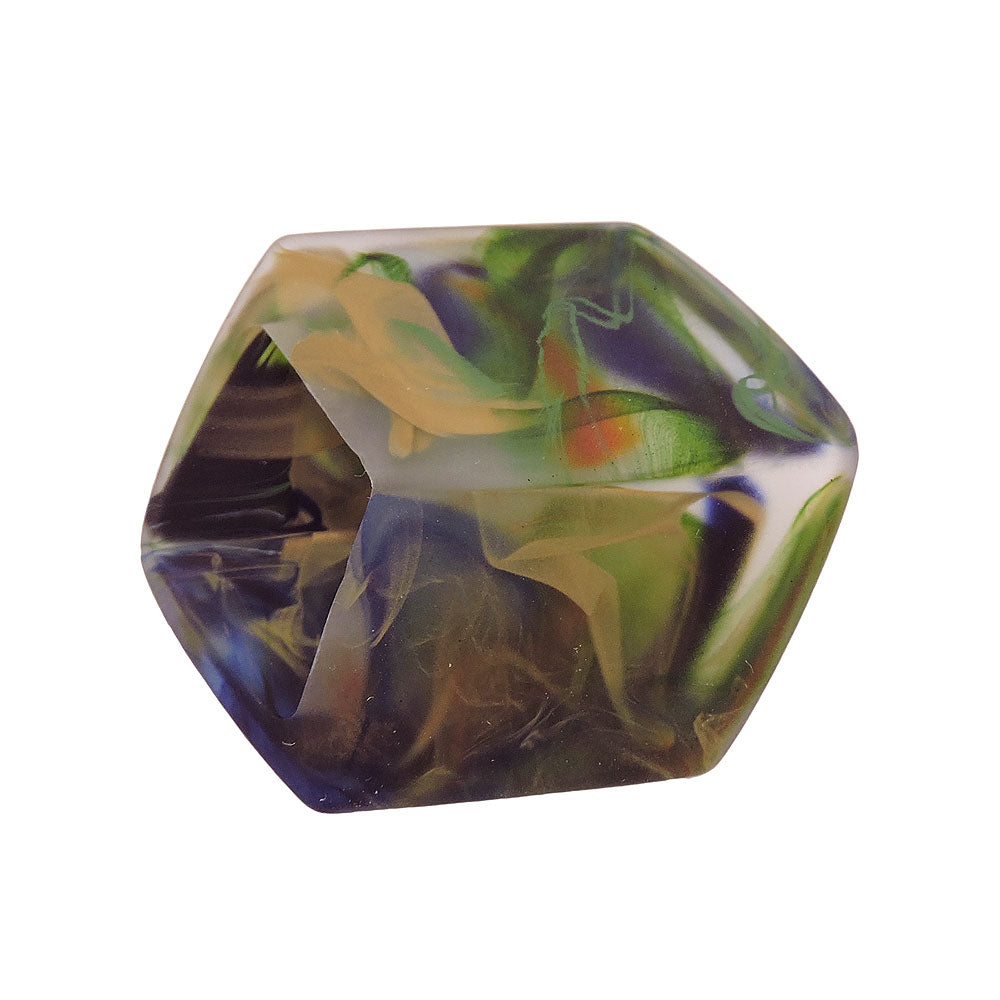 Tuchring 45x36x18mm Sechseck verschiedene Farben-verschiedene Farben-marmoriert matt Kunststoff