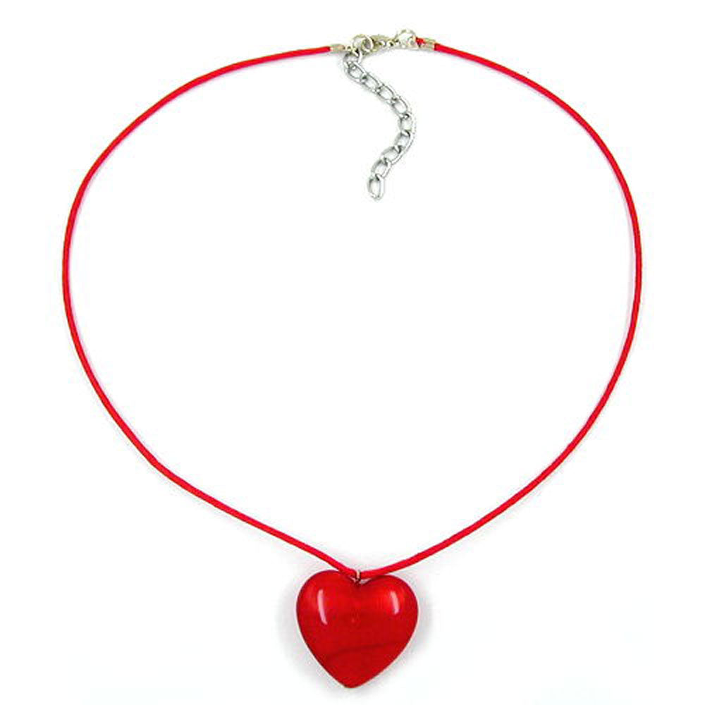 Kette, Herz, seide-verschiedene Farben, Kordel verschiedene Farben