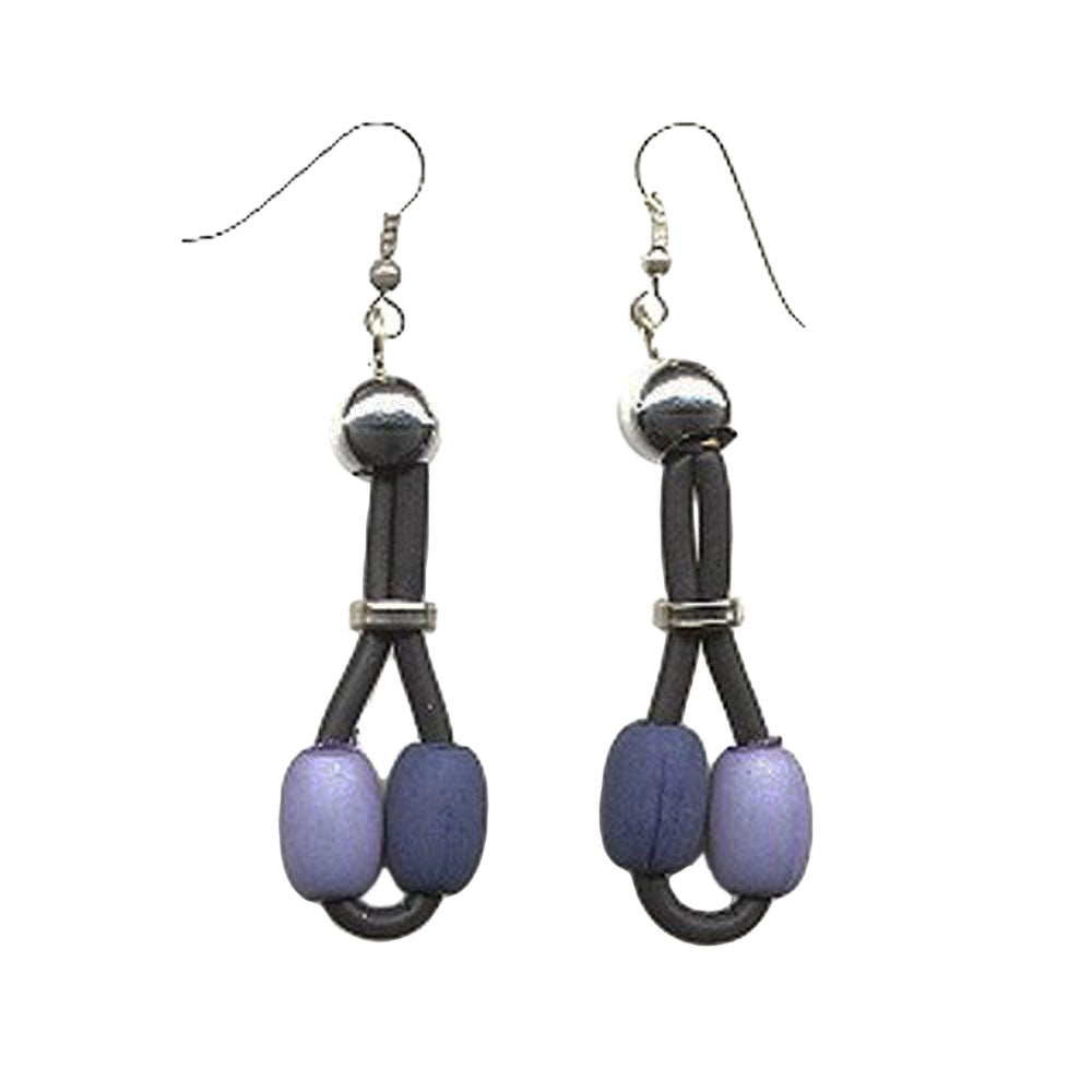 Ohrhaken Ohrhänger Ohrringe 57mm Oliven verschiedene Farben Kunststoff mit Gummischnur