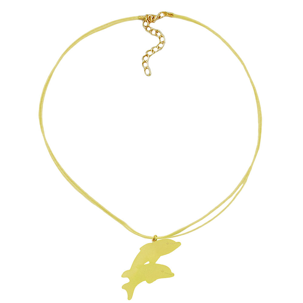 Kette, springende Delfine, verschiedene Farben-matt