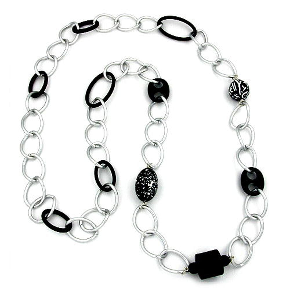 Kette, Weitpanzer, Perlen verschiedene Farben