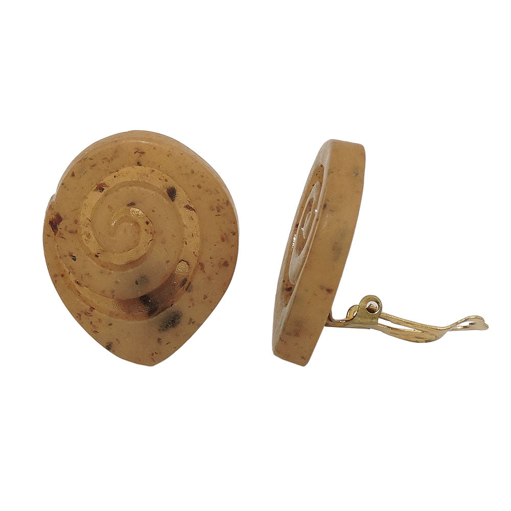 Clip Ohrring verschiedene Größen spitzoval Schnecke verschiedene Farben-marmoriert Kunststoff-Bouton