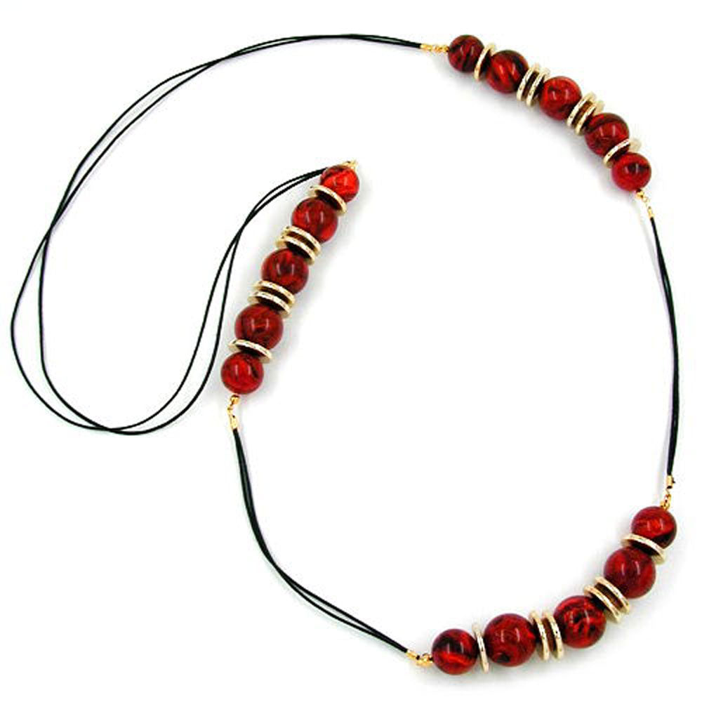 Kette, Perlen verschiedene Farben, mit Kordel