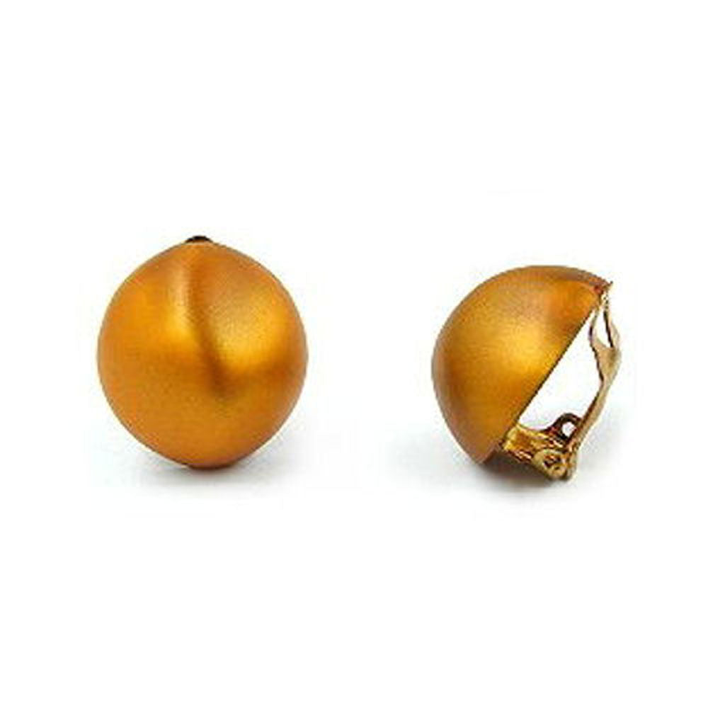 Clip Ohrring 21x20x10mm braunton-perlmutt glänzend Kunststoff-Bouton