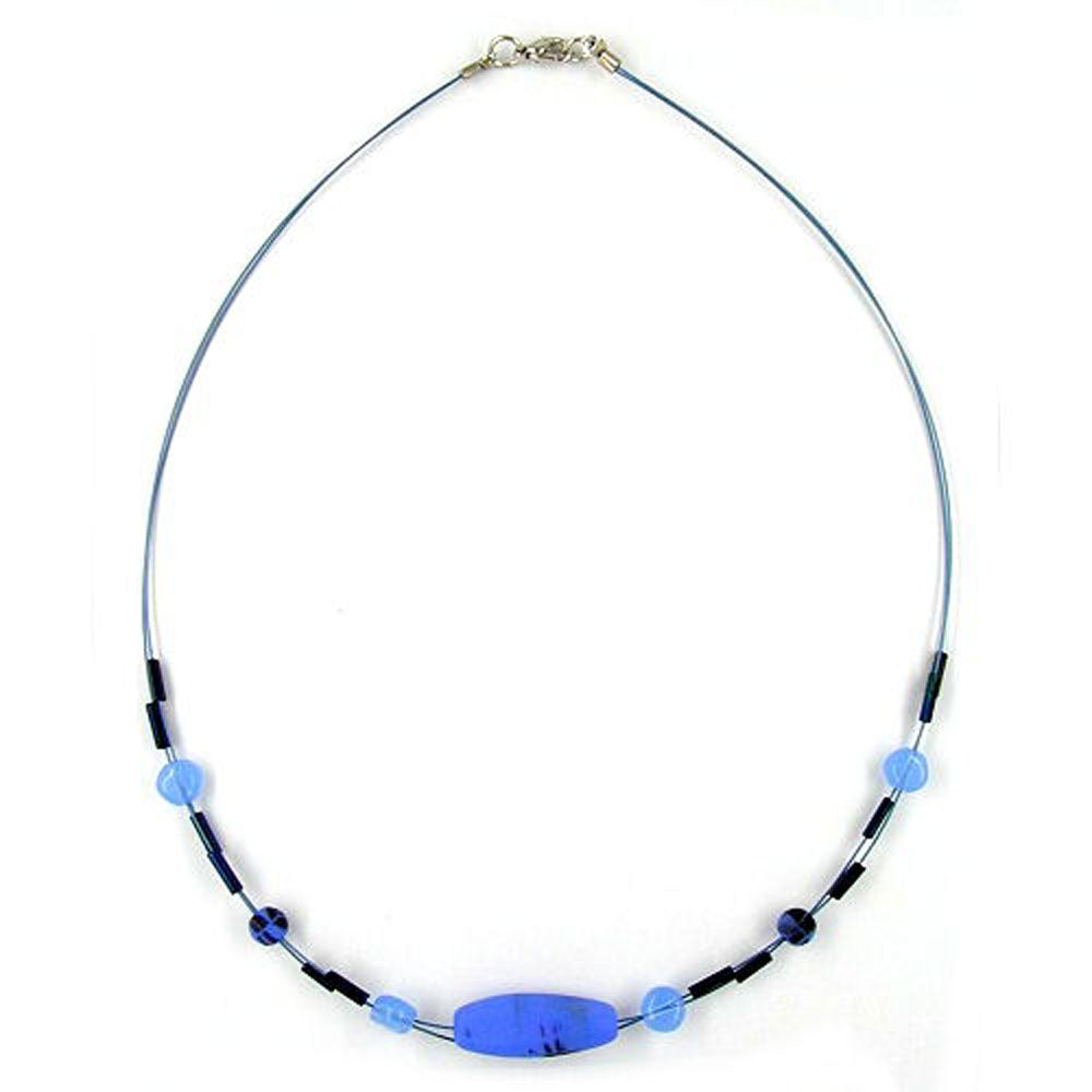 Kette, Glas, verschiedene Farben-matt