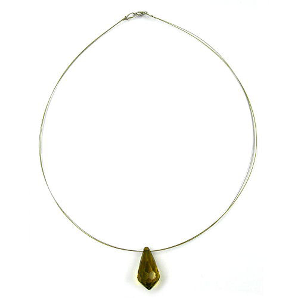 Kette, Birne verschiedene Farben facettiert, Draht