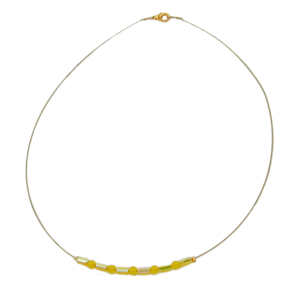 Kette Drahtkette mit Glasperlenröhrchen und Perle in verschiedene Farben-verschiedene Farben AB verschiedene Längen