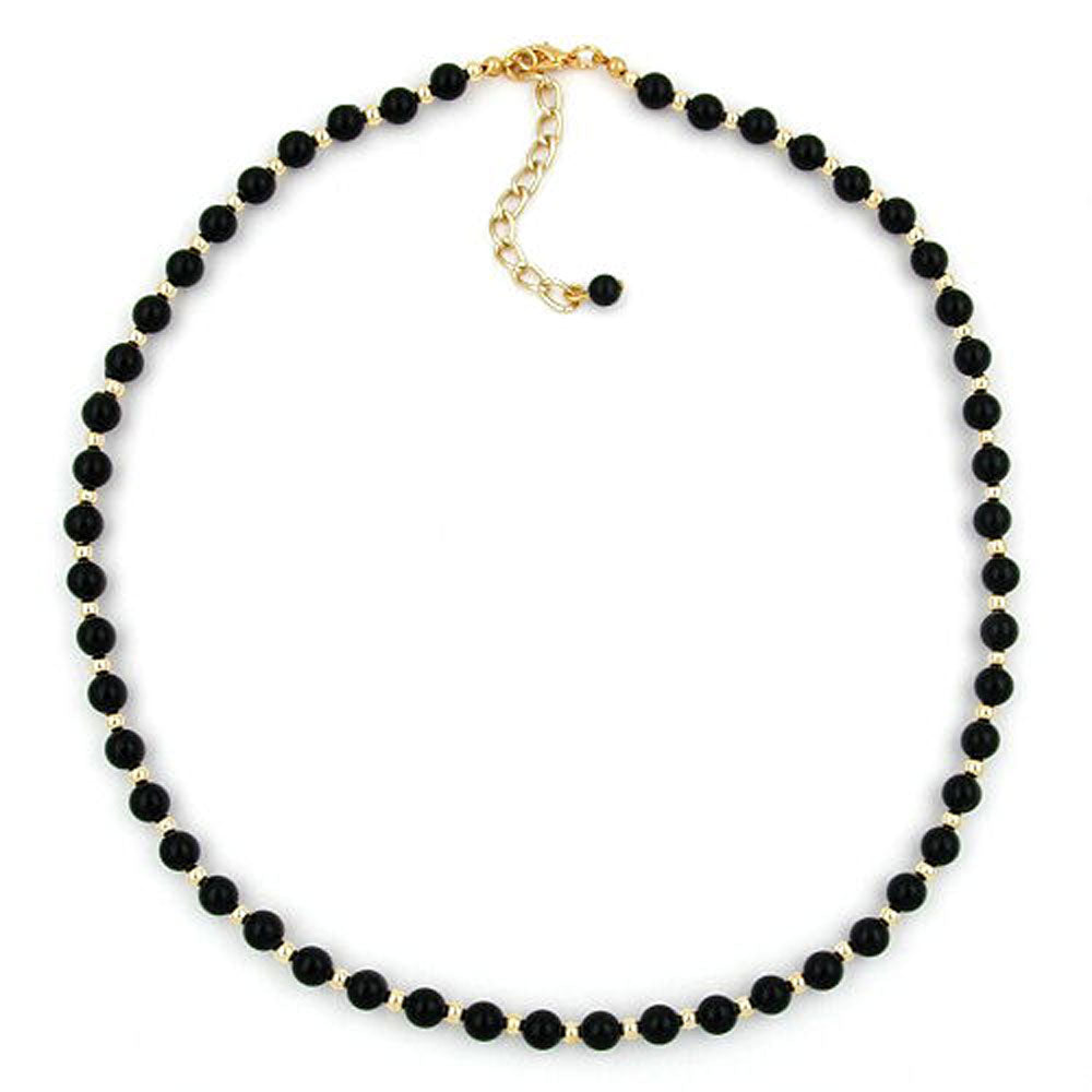 Kette, Perle, verschiedene Farben goldfarbig