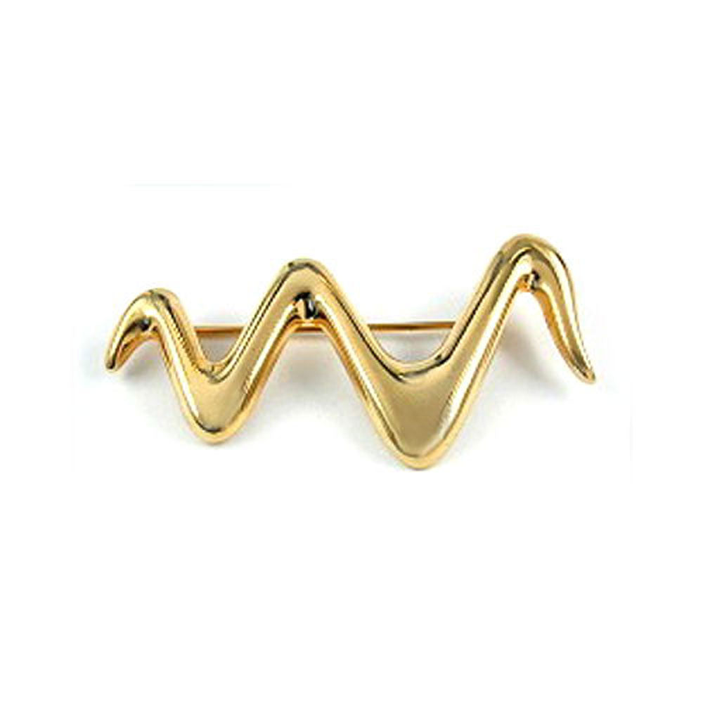 Brosche, Welle goldfarbig