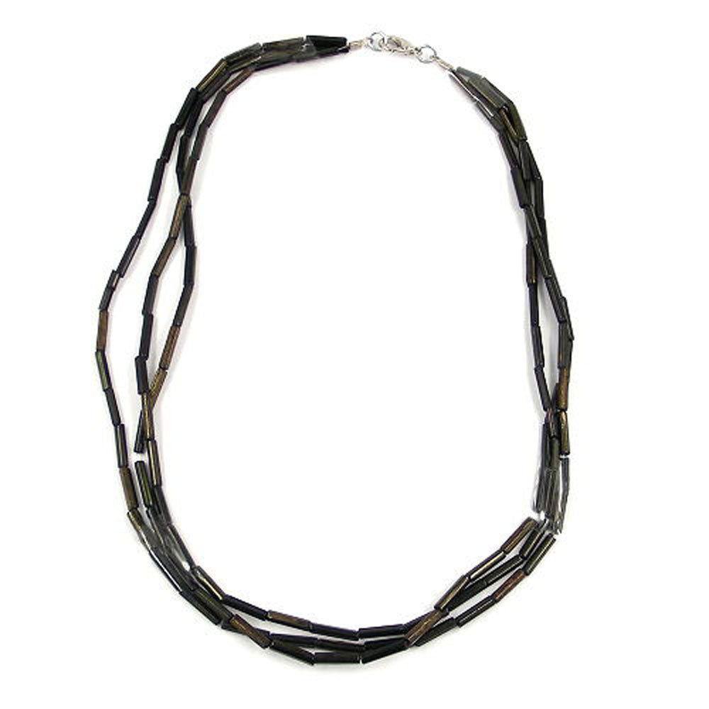 Kette, Glasstifte, verschiedene Farben-AB, dreireihig