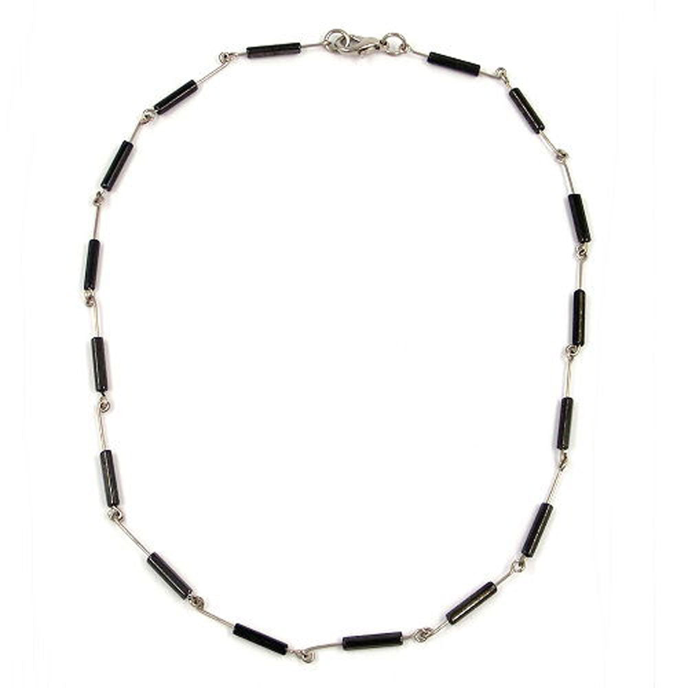 Kette, Glasstifte gekettelt, Blutstein