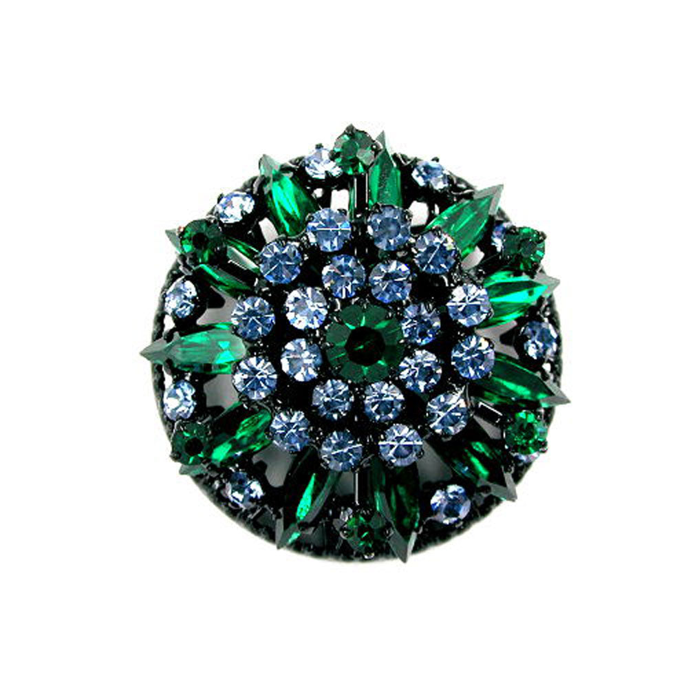 Brosche, emerald-hellsafir-verschiedene Farben