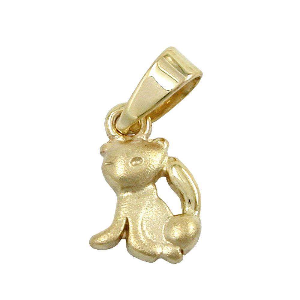 Anhänger verschiedene Größen Katze teilmattiert 9Kt verschiedene Farben