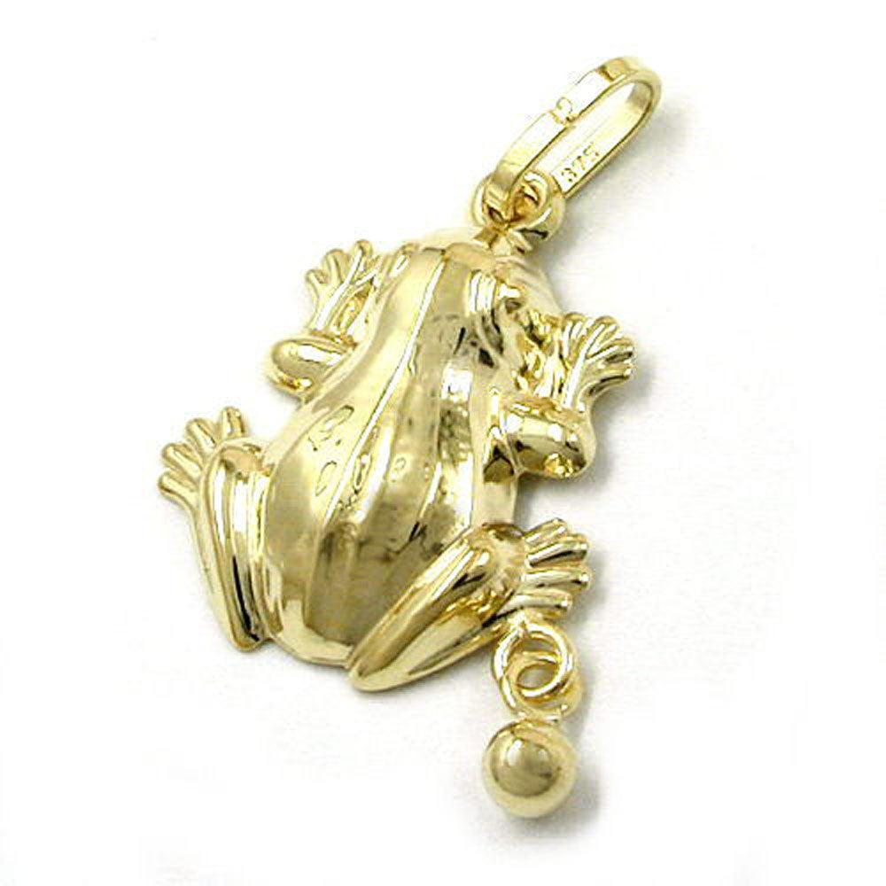 Anhänger, Frosch mit Kugel, 9Kt verschiedene Farben