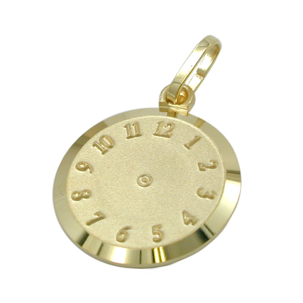 Anhänger 13mm Taufuhr Geburtsanhänger matt-glänzend 9Kt verschiedene Farben