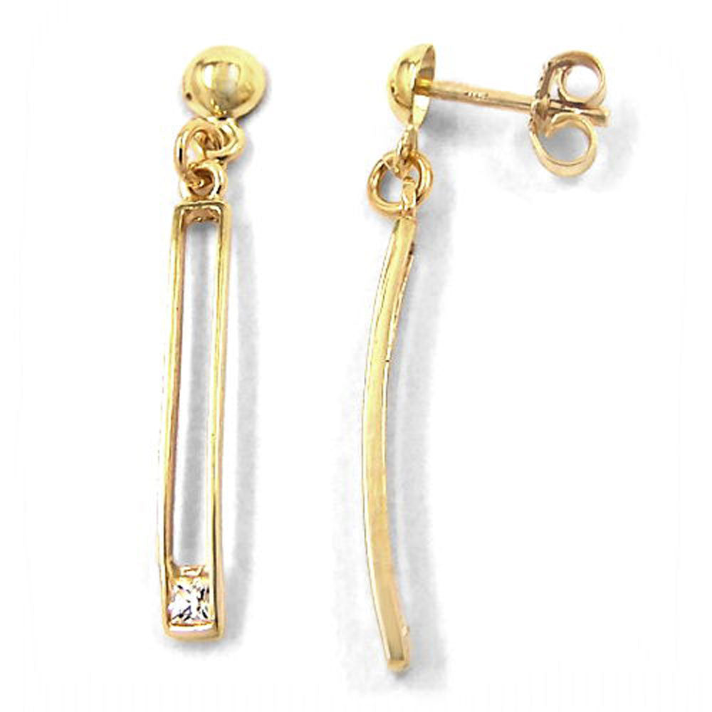 Stecker, Ohrhänger, Zirkonia, 9Kt verschiedene Farben