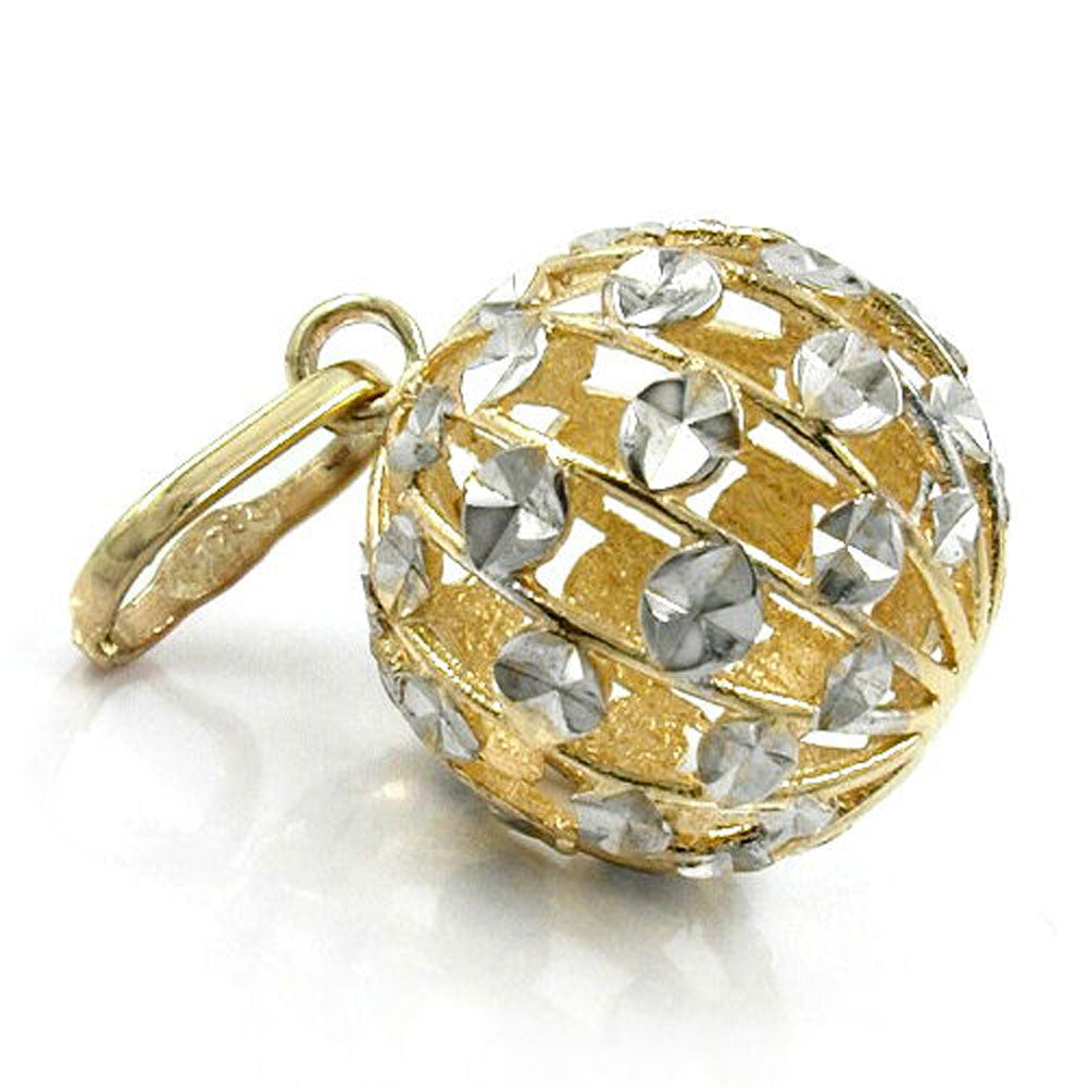 Anhänger, filigrane Kugel, 9Kt verschiedene Farben