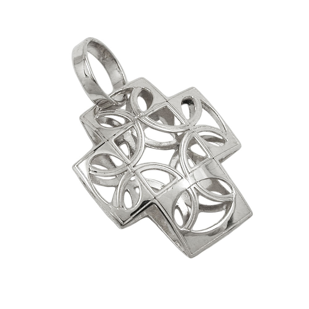 Anhänger verschiedene Größen Kreuz filigran gewölbt Halbkreismuster 9Kt verschiedene Farbenverschiedene Farben