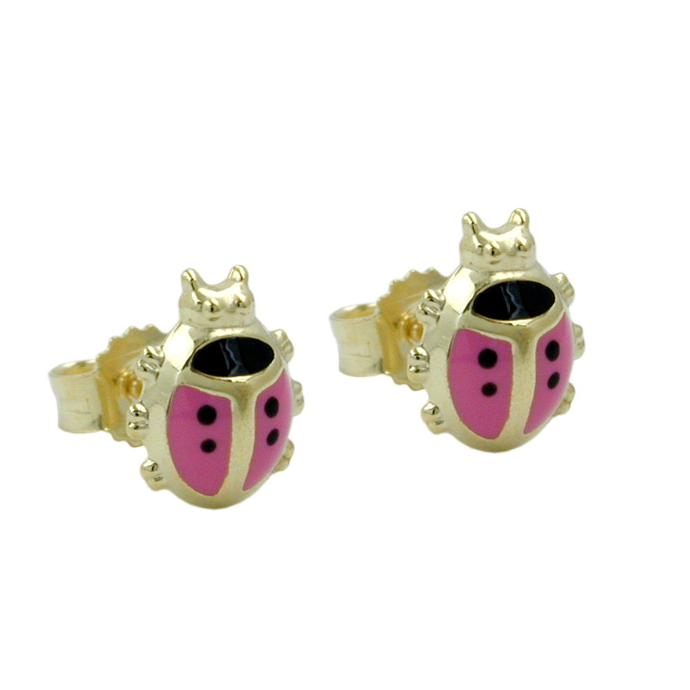 Stecker, Marienkäfer verschiedene Farben, 9Kt verschiedene Farben