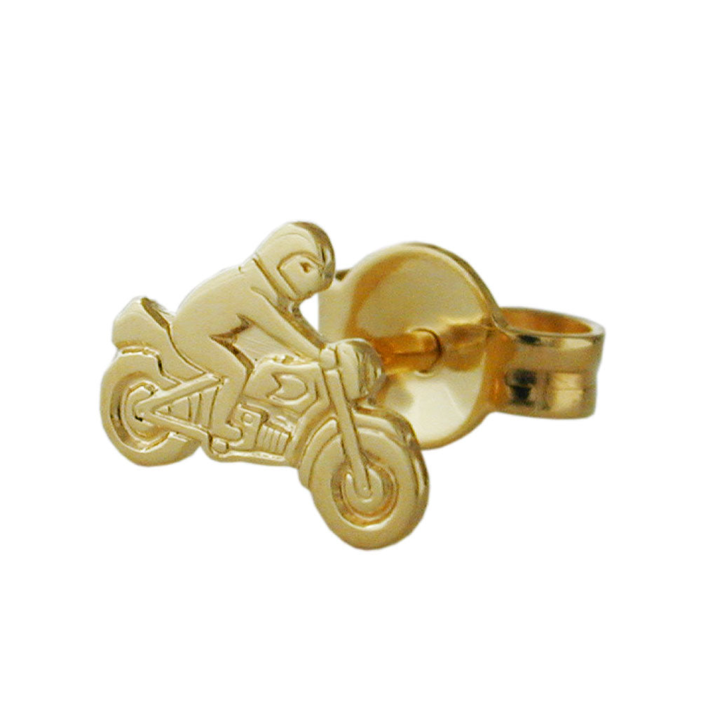 Ohrstecker Ohrring verschiedene Größen Motorradfahrer Einzel-Ohrstecker 1 Stück 9Kt verschiedene Farben