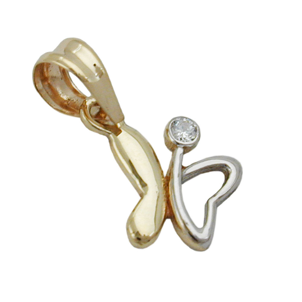 Anhänger verschiedene Größen Schmetterling bicolor glänzend 9Kt verschiedene Farben