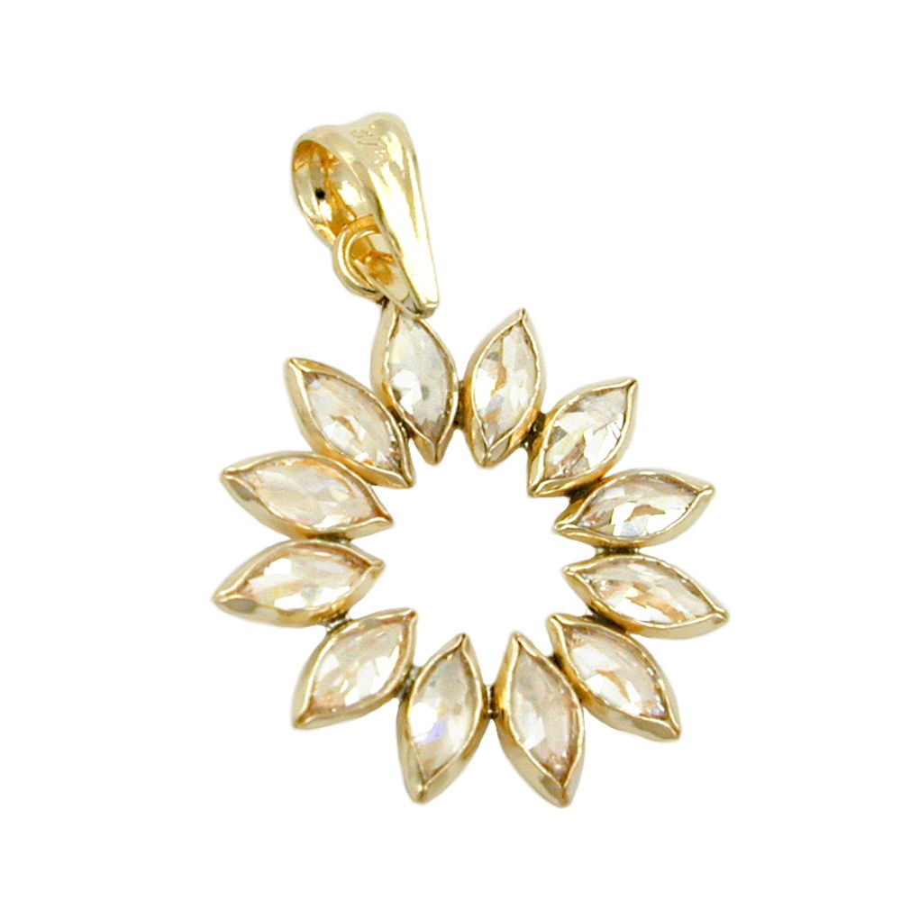 Anhänger 14mm Blume aus 12 verschiedene Farbenen Zirkonias 9Kt verschiedene Farben