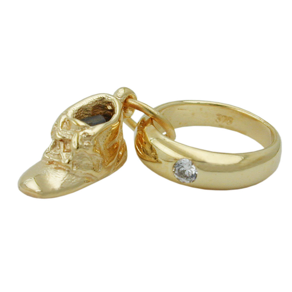 Anhänger verschiedene Größen Taufring Babyschuh 9Kt verschiedene Farben