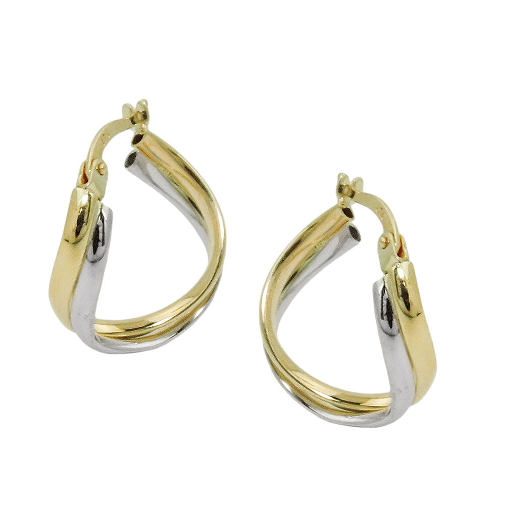 Creole verschiedene Größen bicolor mit verschiedene Farbenverschiedene Farben durchlegiert 9Kt verschiedene Farben