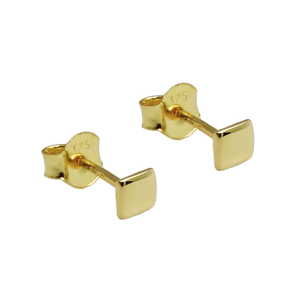 Ohrstecker Ohrring 3,5x3,5mm Viereck glänzend flach 9Kt verschiedene Farben
