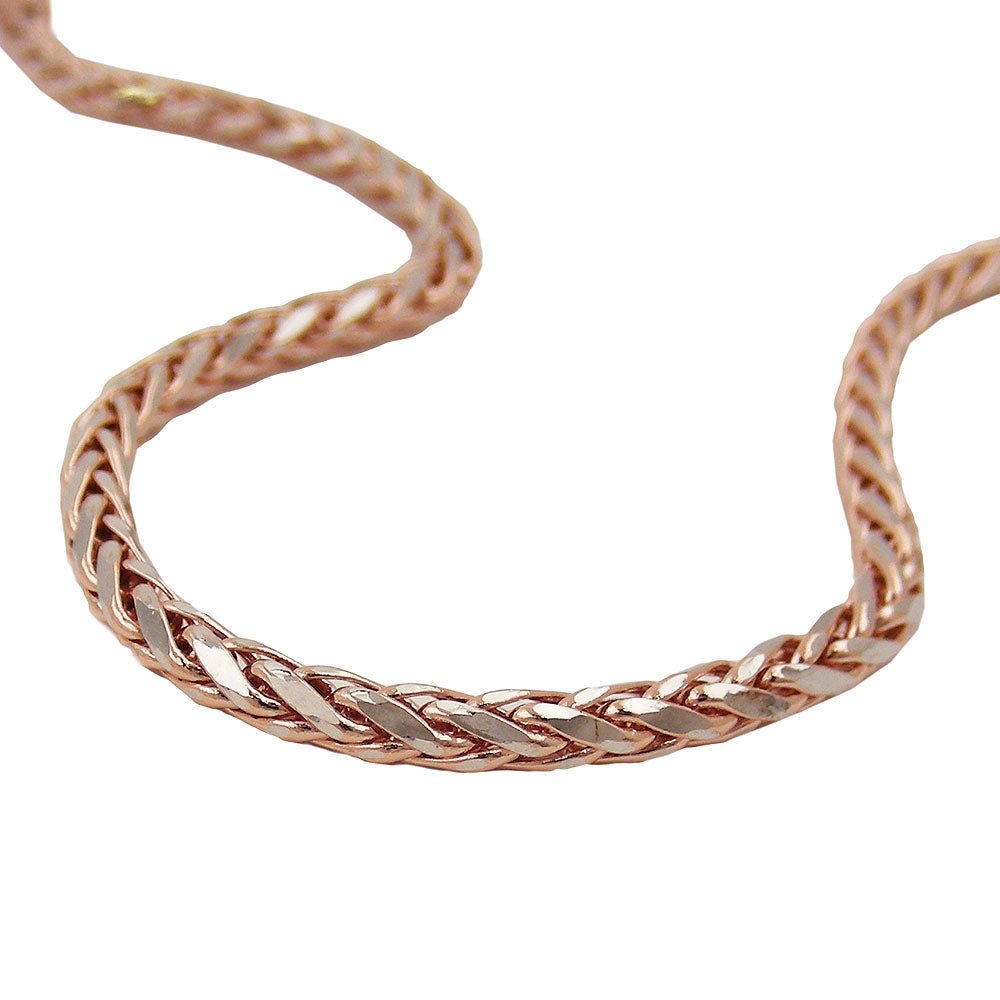 Armband 2,6mm Zopfkette bicolor 14Kt Rotgold verschiedene Längen