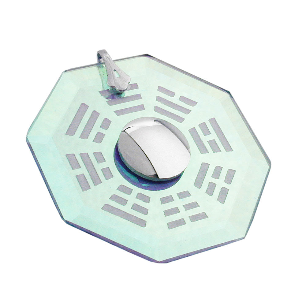 Fensterschmuck verschiedene Größen Achteck Glas AB-Effekt mit Spiegelglas in der Mitte