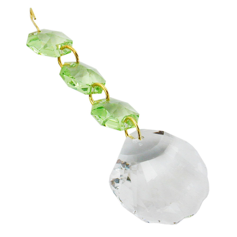 Fensterschmuck verschiedene Größen Anhänger Glas Muschel kristallklar Oktagons hellgrün
