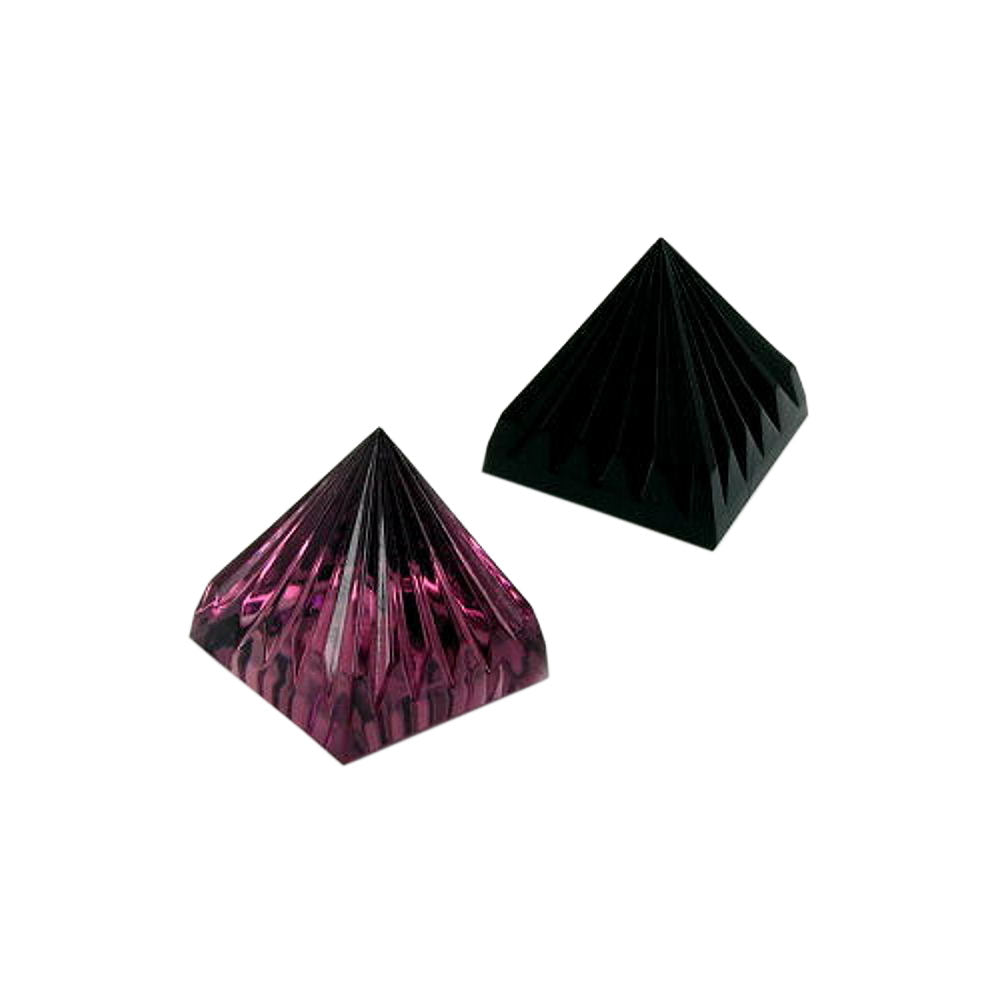 Set Tischdekoration verschiedene Größen 3 kleine Pyramiden aus Glas 2x verschiedene Farben 1x verschiedene Farben