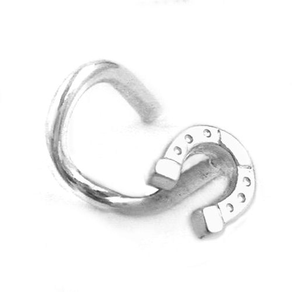 Nasenstecker verschiedene Größen Spirale mit Hufeisen Silber 925