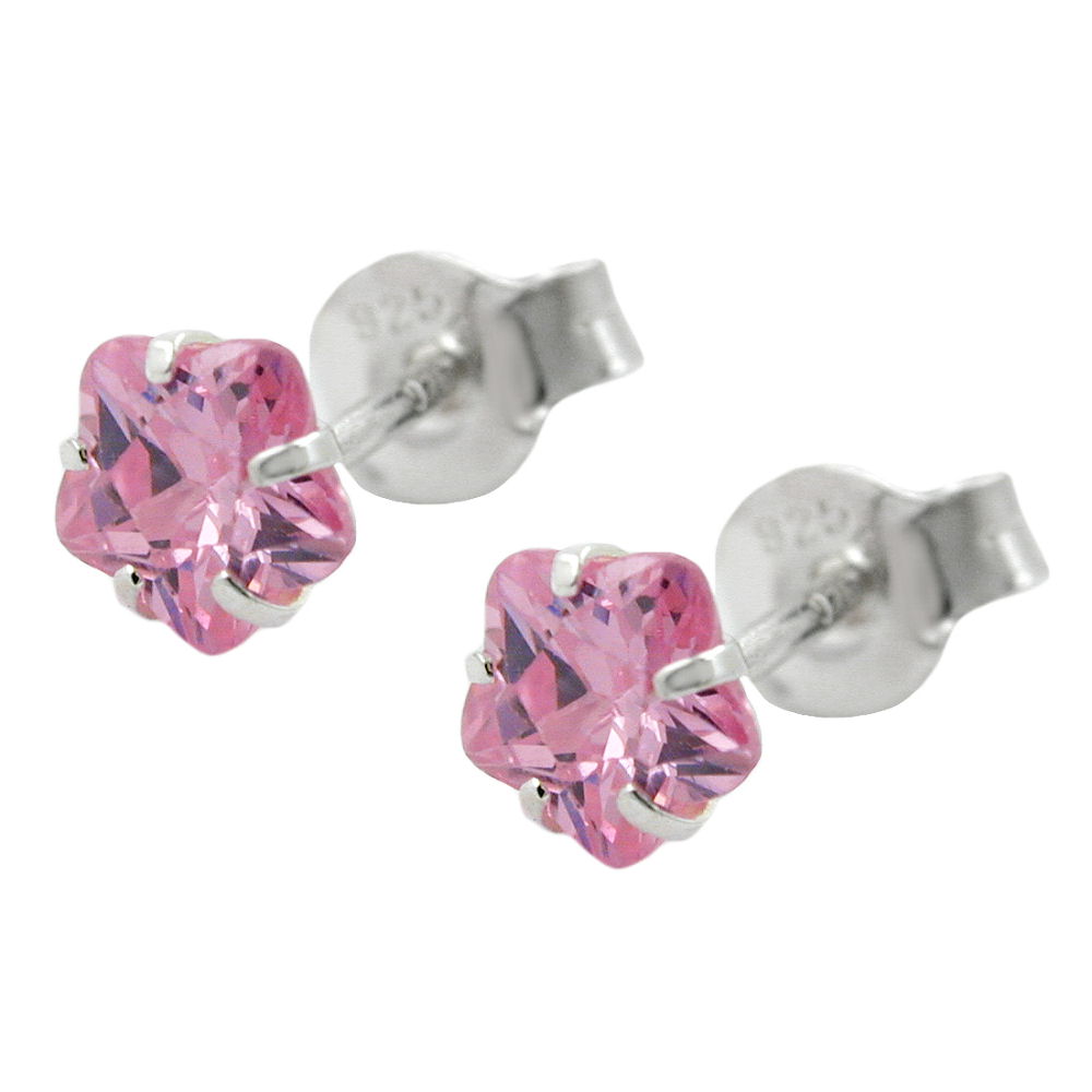 Stecker, Zirkonia, verschiedene Farben, Silber 925