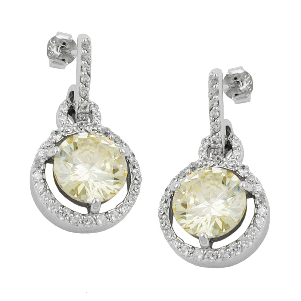 Stecker 30x15x7mm Zirkonias helloliv mit weiß rhodiniert 925